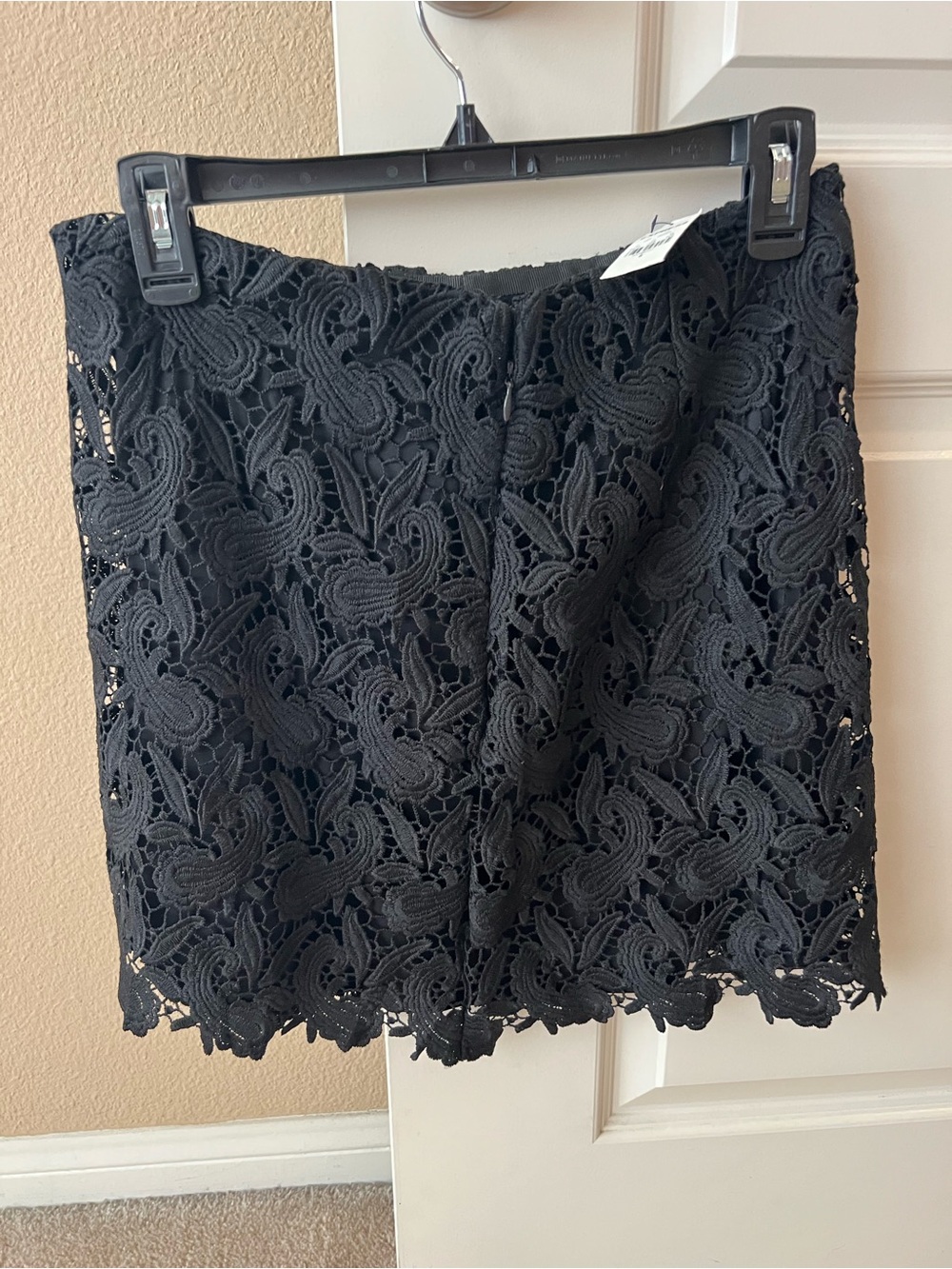Express Black Floral Lace Mini Skirt